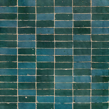 Mosaic House Moroccan tile Breeze ST 24-28 Max Variation Sea Green Teal  zellige, mosaic, zellij, field, pattern, glaze, simple, classic, bricks 